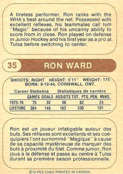 1976-77 O-Pee-Chee WHA #35 Ron Ward Back