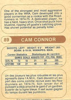 1976-77 O-Pee-Chee WHA #89 Cam Connor Back