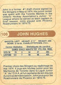 1976-77 O-Pee-Chee WHA #106 John Hughes Back