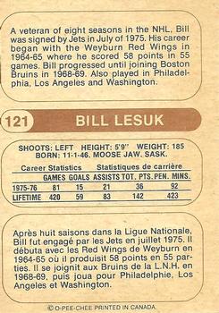 1976-77 O-Pee-Chee WHA #121 Bill Lesuk Back