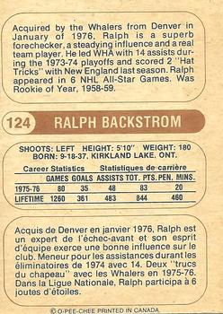 1976-77 O-Pee-Chee WHA #124 Ralph Backstrom Back