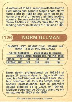 1976-77 O-Pee-Chee WHA #126 Norm Ullman Back