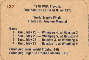 1976-77 O-Pee-Chee WHA #132 World Trophy Final Back