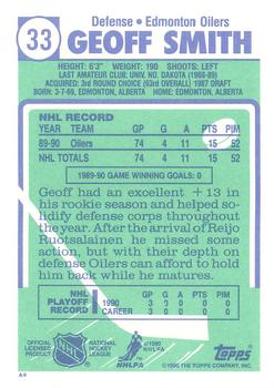 1990-91 Topps - Collector's Edition (Tiffany) #33 Geoff Smith Back