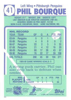 1990-91 Topps - Collector's Edition (Tiffany) #41 Phil Bourque Back