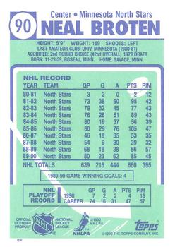1990-91 Topps - Collector's Edition (Tiffany) #90 Neal Broten Back