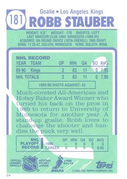 1990-91 Topps - Collector's Edition (Tiffany) #181 Robb Stauber Back