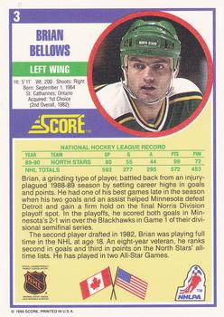 1990-91 Score Hottest and Rising Stars #3 Brian Bellows Back