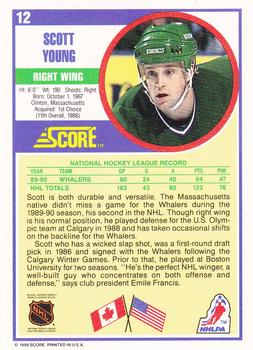 1990-91 Score Hottest and Rising Stars #12 Scott Young Back
