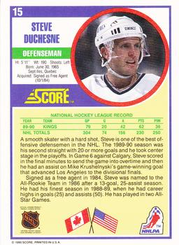 1990-91 Score Hottest and Rising Stars #15 Steve Duchesne Back