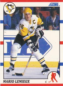 1990-91 Score Hottest and Rising Stars #34 Mario Lemieux Front