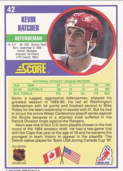 1990-91 Score Hottest and Rising Stars #42 Kevin Hatcher Back
