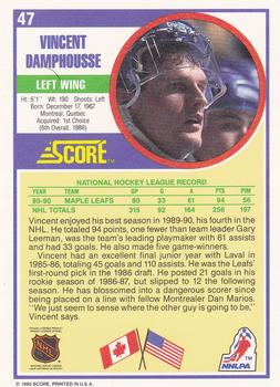 1990-91 Score Hottest and Rising Stars #47 Vincent Damphousse Back