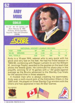 1990-91 Score Hottest and Rising Stars #62 Andy Moog Back