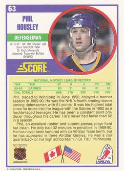 1990-91 Score Hottest and Rising Stars #63 Phil Housley Back