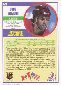 1990-91 Score Hottest and Rising Stars #69 Doug Gilmour Back
