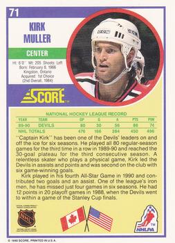 1990-91 Score Hottest and Rising Stars #71 Kirk Muller Back