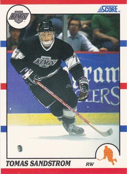 1990-91 Score Hottest and Rising Stars #79 Tomas Sandstrom Front