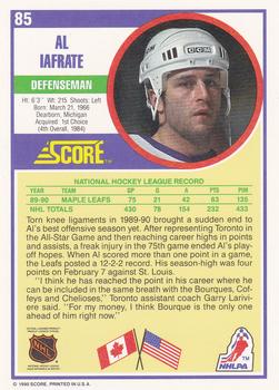 1990-91 Score Hottest and Rising Stars #85 Al Iafrate Back