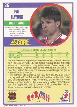 1990-91 Score Hottest and Rising Stars #86 Pat Elynuik Back