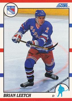 1990-91 Score Hottest and Rising Stars #93 Brian Leetch Front