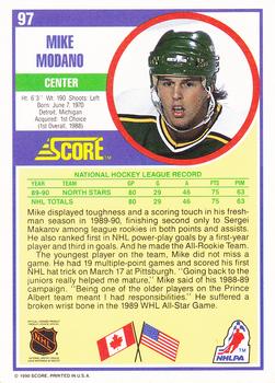 1990-91 Score Hottest and Rising Stars #97 Mike Modano Back