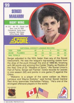 1990-91 Score Hottest and Rising Stars #99 Sergei Makarov Back