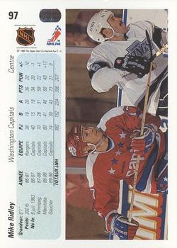 1990-91 Upper Deck French #97 Mike Ridley Back