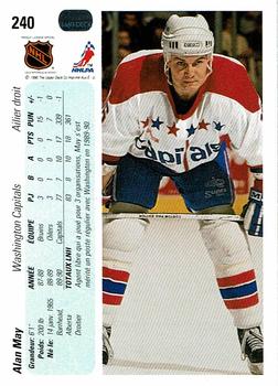 1990-91 Upper Deck French #240 Alan May Back