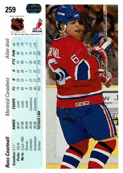 1990-91 Upper Deck French #259 Russ Courtnall Back