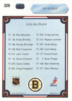 1990-91 Upper Deck French #320 Ray Bourque Back