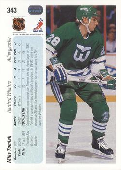 1990-91 Upper Deck French #343 Mike Tomlak Back