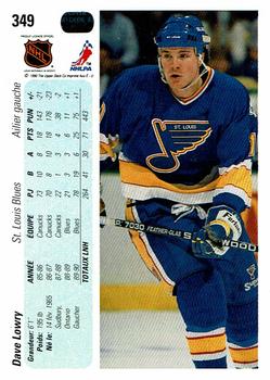 1990-91 Upper Deck French #349 Dave Lowry Back