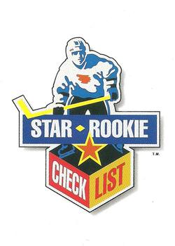 1990-91 Upper Deck French #350 Star Rookie Checklist Front
