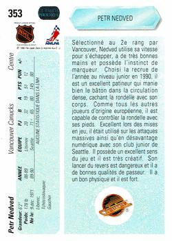 1990-91 Upper Deck French #353 Petr Nedved Back