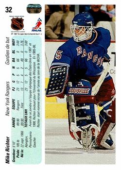 1990-91 Upper Deck French #32 Mike Richter Back