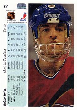 1990-91 Upper Deck French #72 Bobby Smith Back