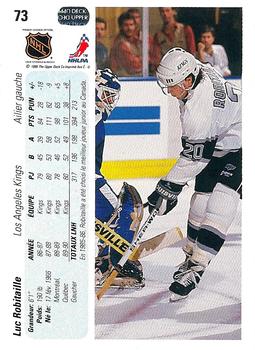 1990-91 Upper Deck French #73 Luc Robitaille Back
