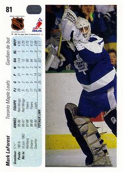 1990-91 Upper Deck French #81 Mark Laforest Back