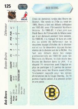 1990-91 Upper Deck French #125 Bob Beers Back