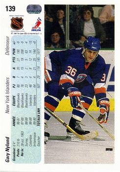 1990-91 Upper Deck French #139 Gary Nylund Back