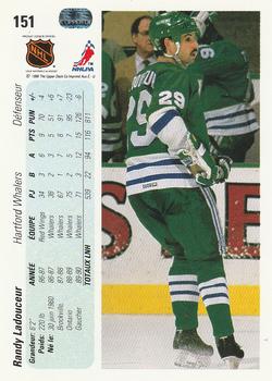 1990-91 Upper Deck French #151 Randy Ladouceur Back