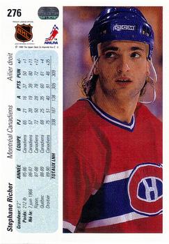 1990-91 Upper Deck French #276 Stephane Richer Back
