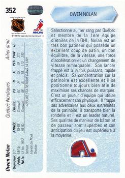 1990-91 Upper Deck French #352 Owen Nolan Back
