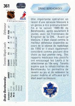 1990-91 Upper Deck French #361 Drake Berehowsky Back