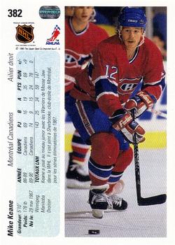 1990-91 Upper Deck French #382 Mike Keane Back