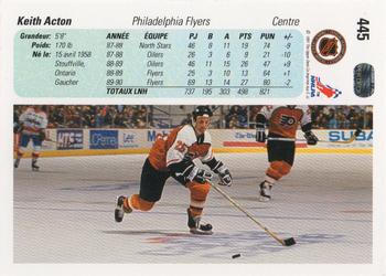 1990-91 Upper Deck French #445 Keith Acton Back
