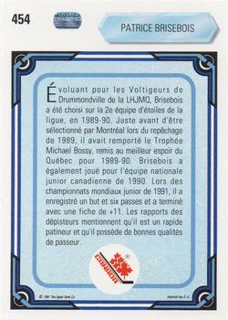 1990-91 Upper Deck French #454 Patrice Brisebois Back