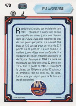 1990-91 Upper Deck French #479 Pat LaFontaine Back