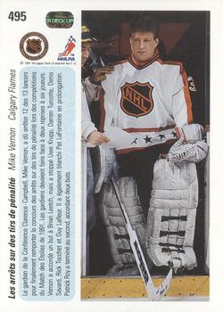 1990-91 Upper Deck French #495 Mike Vernon Back